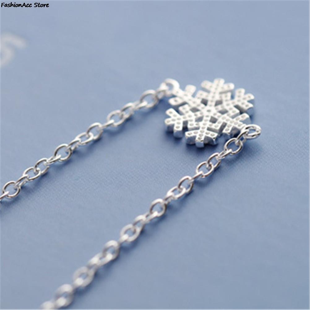 argent plaqué amour charme femmes fille flocon de neige forme Wrap chaîne Bracelet hiver délicat demoiselle d'honneur bijoux