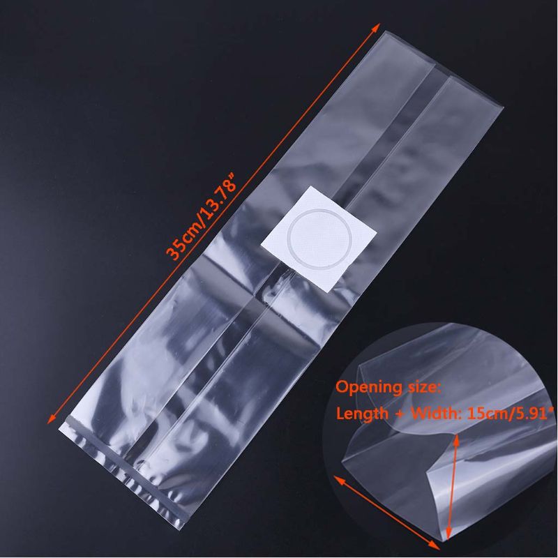 Bolsa de cultivo de hongos de PVC, sustrato de alta temperatura presellable, suministros de jardín, 6 tamaños, 50 Uds.