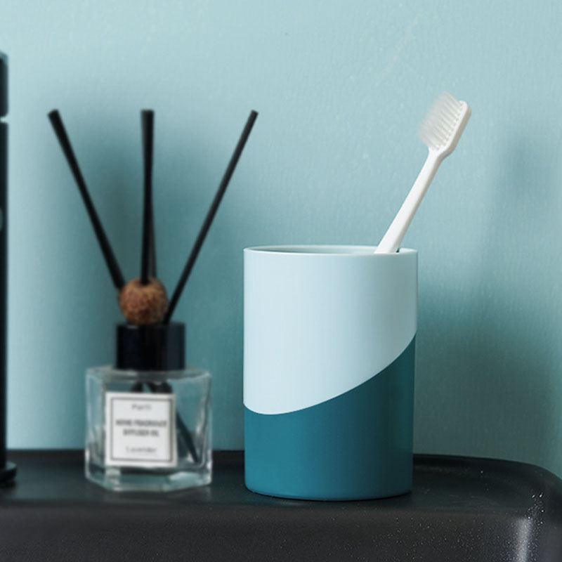 Mundspülbecher - Einfaches Zweifarbiges Entwurf - Badezimmer-Accessoire - PP-Kunststoff - 9,8cm Höer