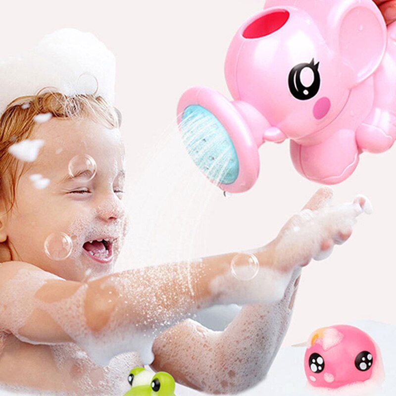 Baby tegneserie elefant bruser kop barn vaske hår værktøj shampoo kop børn bruser vand ske bad legetøj multifunktionelt