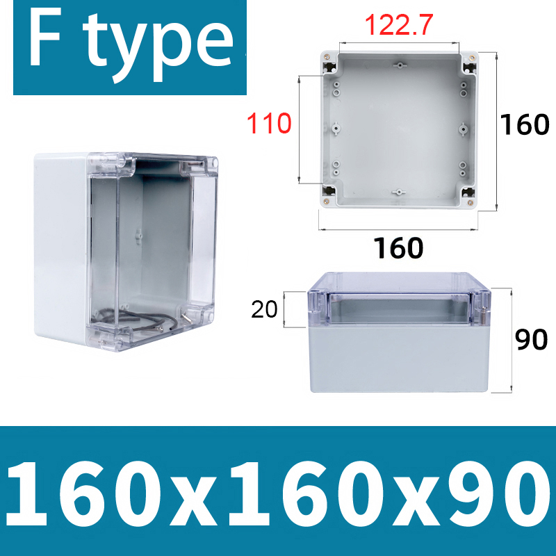 F-type transparent waterproof box Outdoor monitoring box Outdoor waterproof junction box ABS Plastic terminal seal switch box: Orange