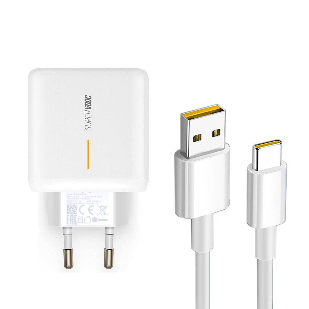 65W Supervooc 2.0 Fast Charger For OPPO Find X2 X3 Pro Neo Realme 7 X50 Q2 X7 GT Narzo 20 Pro 5G USB Type-C Cable Original: EU-T