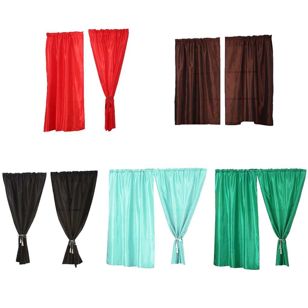 40 gardin stil silke stof stang lomme paneler ensfarvet til bryllup til stue soveværelse – Grandado