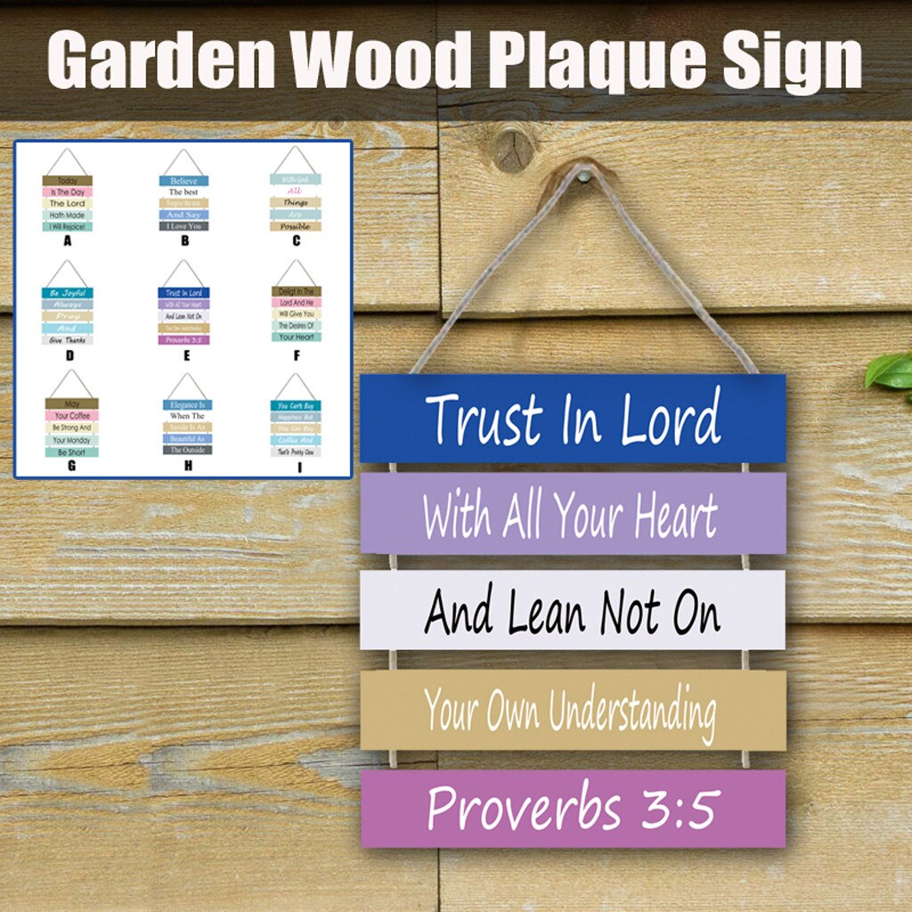 Garden Wooden Door Sign Plaque Sign Wall Hanging Sign Wooden Hanging Hanging Letter Print Home Decoration Doorplate Statues