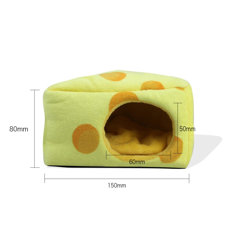 Nid d&#39;hiver pour animal domestique, lit pour Hamster, hérisson, souris, maison en coton, Cage chaude, lit grotte, mignon, nid pour petits animaux: B