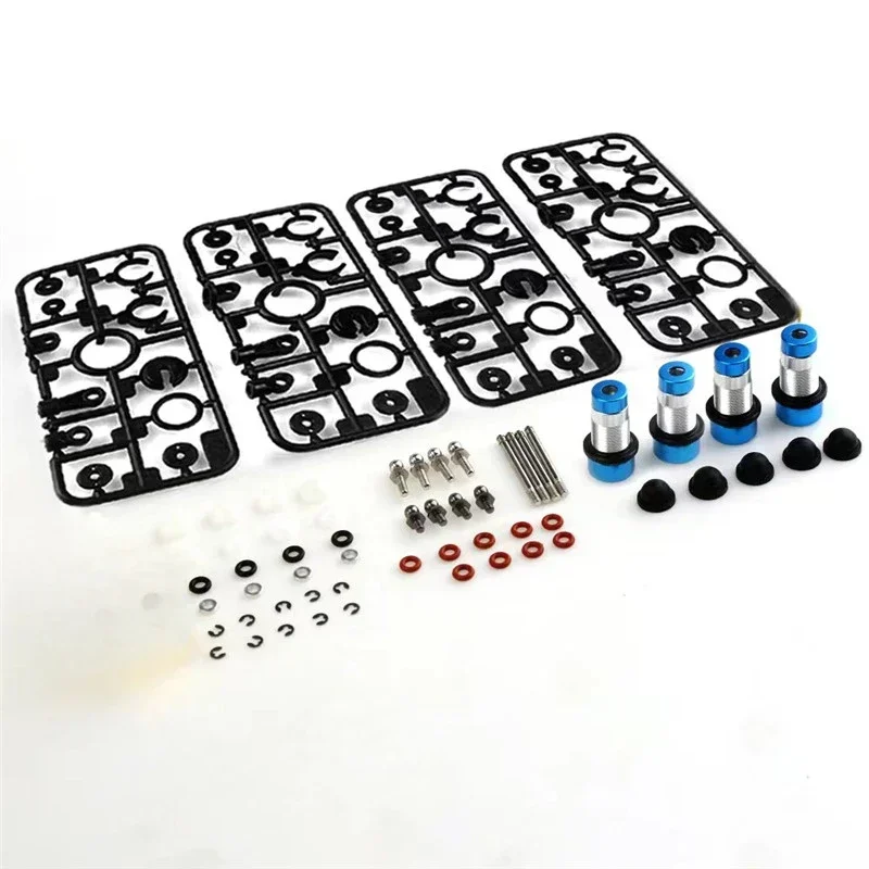 1 Juego de amortiguadores hidráulicos de aleación de aluminio para coche Tamiya RC GF-01/G6-01/WR-02/XV-01 amortiguador largo