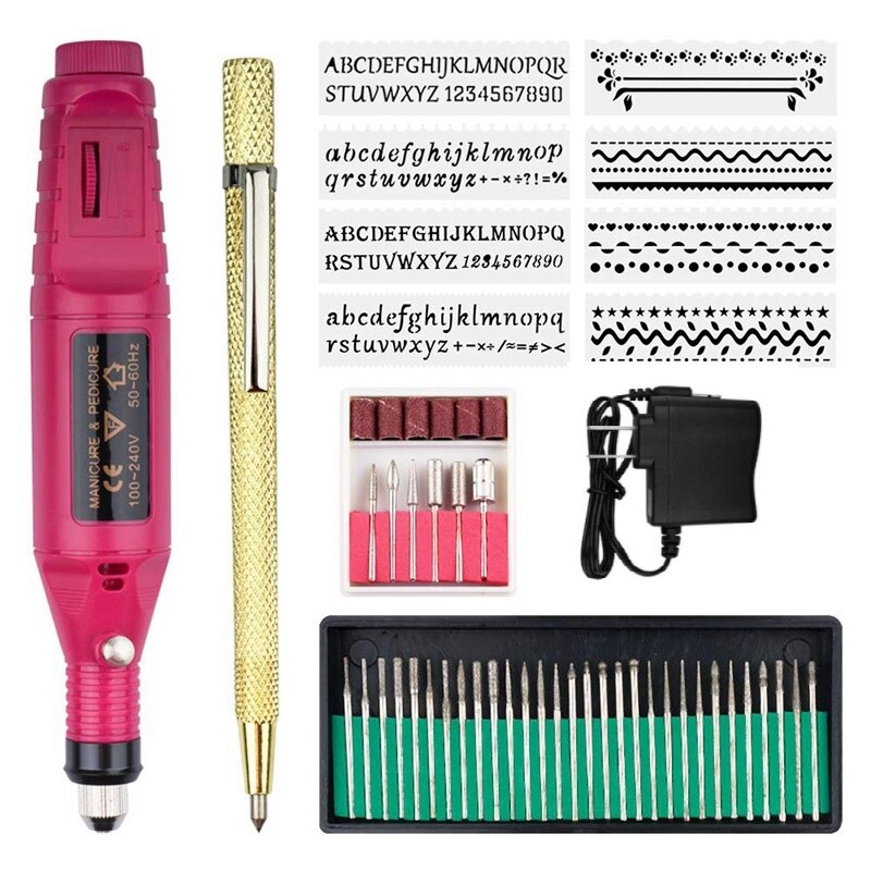 Electric Micro-Engraver Pen Mini Diy Vibro Engraving Tool Kit for Metal Glass Ceramic Plastic Wood Jewelry: US Plug