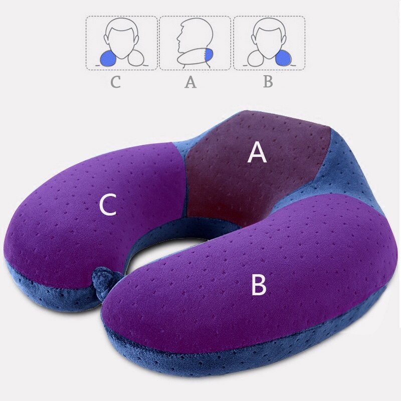 Naturlig latex pude u-formet tyk gummi bil pude u-formet rejse fly sundhed pude fly