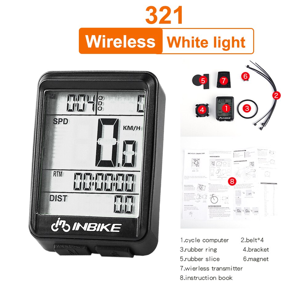 Waterproof Bicycle Computer Wireless/Wired MTB Bike Cycling Odometer Stopwatch Speedometer LED Digital Rate Measurable Counter: Professional A2