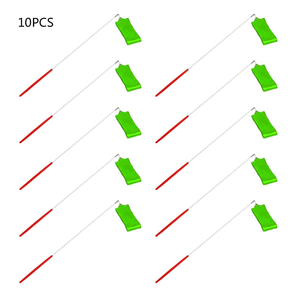 10pcs 4m Rhythmic Gymnastics Ribbons Silks And Satins For Colleges Students Training Dance Performance Ribbons Fitness Tool: Green