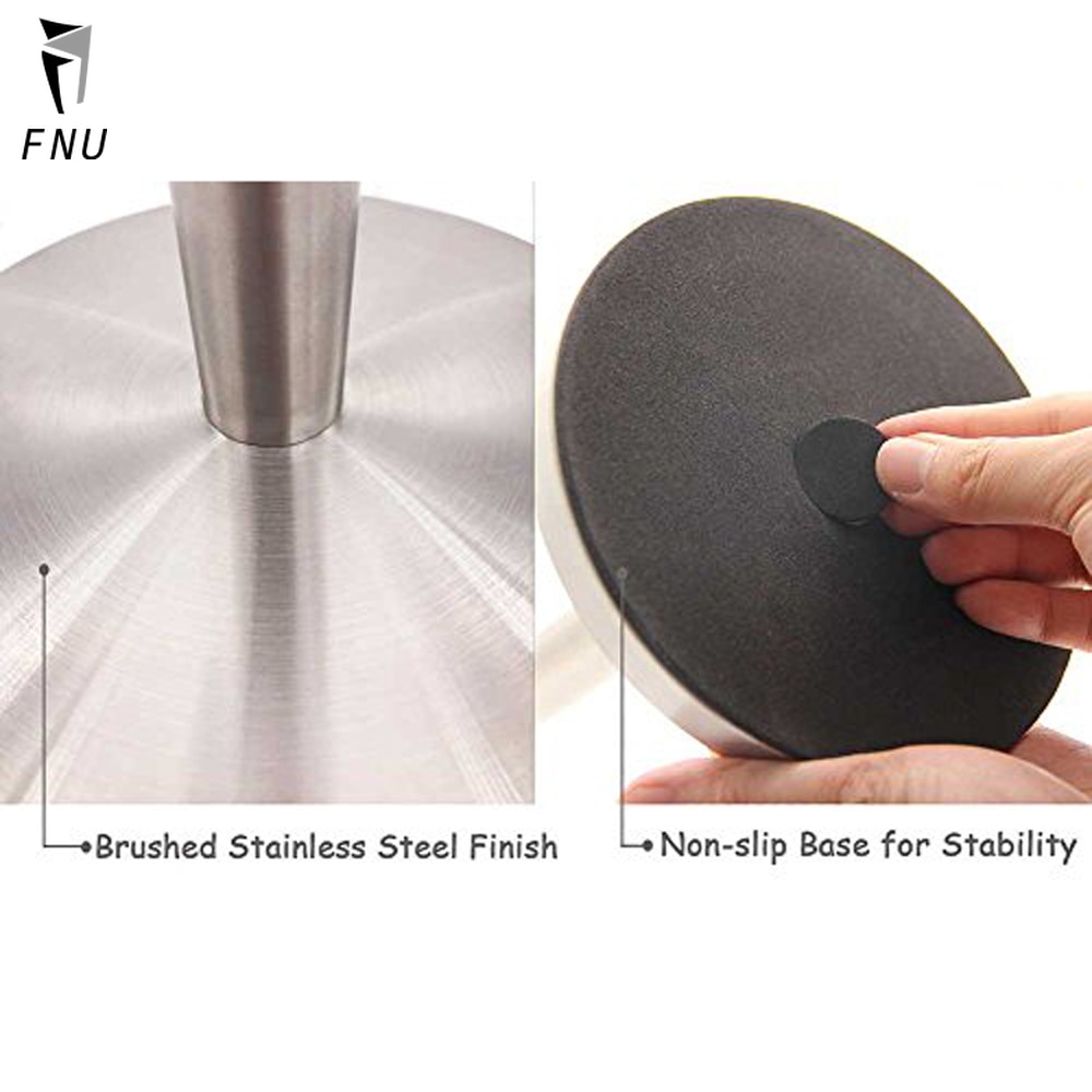 Brushed Stainless Steel Paper Towel Holder Standing Paper Towel Dispenser with Weighted Base for Kitchen Countertop and Office