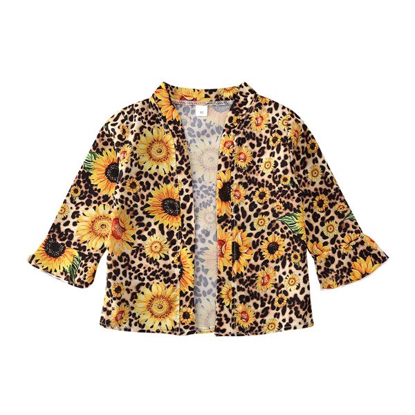 enfant en bas âge enfants bébé filles tournesol hauts t-shirt à manches longues Blouses vêtements: Jaune / size 110