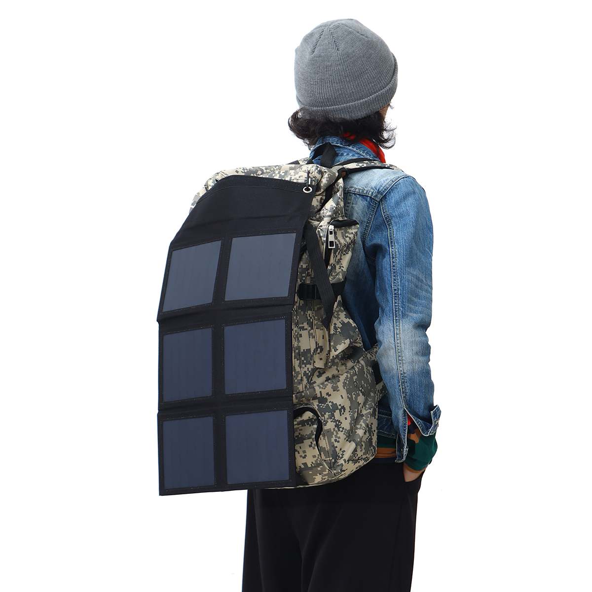 Foldable Solar Panel 18V 80W Outdoor Portable Solar Panel Kit High Efficiency Flexible Solar Panel Usb Hiking Backpack 58*30cm