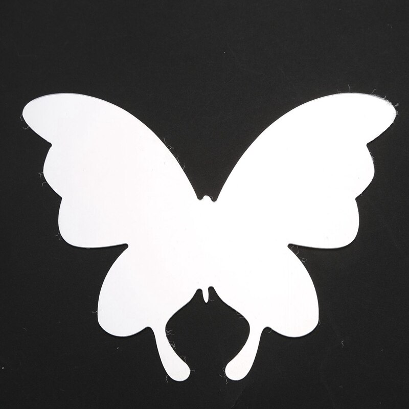 1 stuk zilveren 3d muurstickers klok vlinder olifant bloemblaadjes patroon sticker diy spiegel klok, voor thuis keuken kantoor slaapkamer