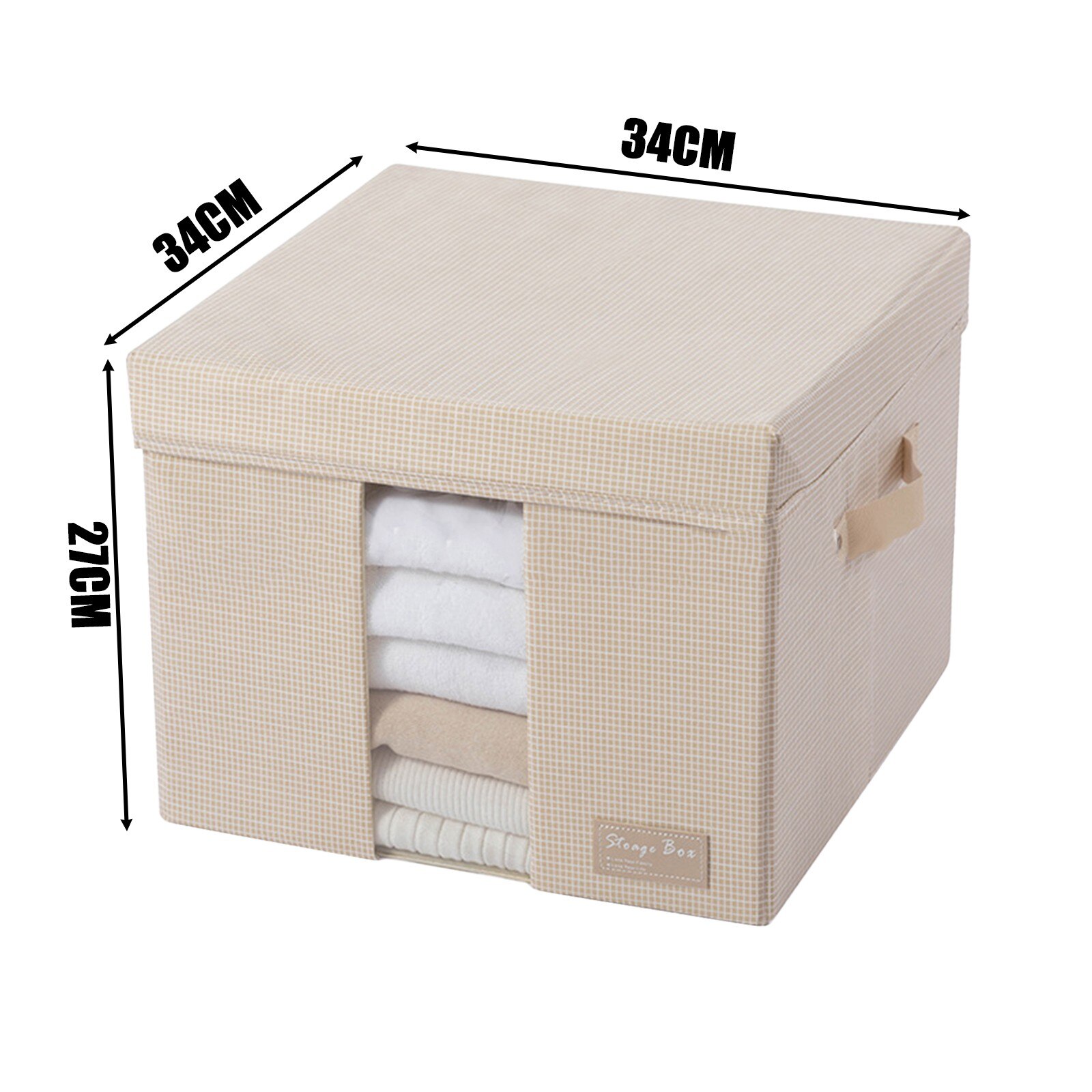 F# Foldable Storage Box Large-capacity Rectangular Organization Linen Fabric Boxes For Storage Clothes Organizador Zippe Box