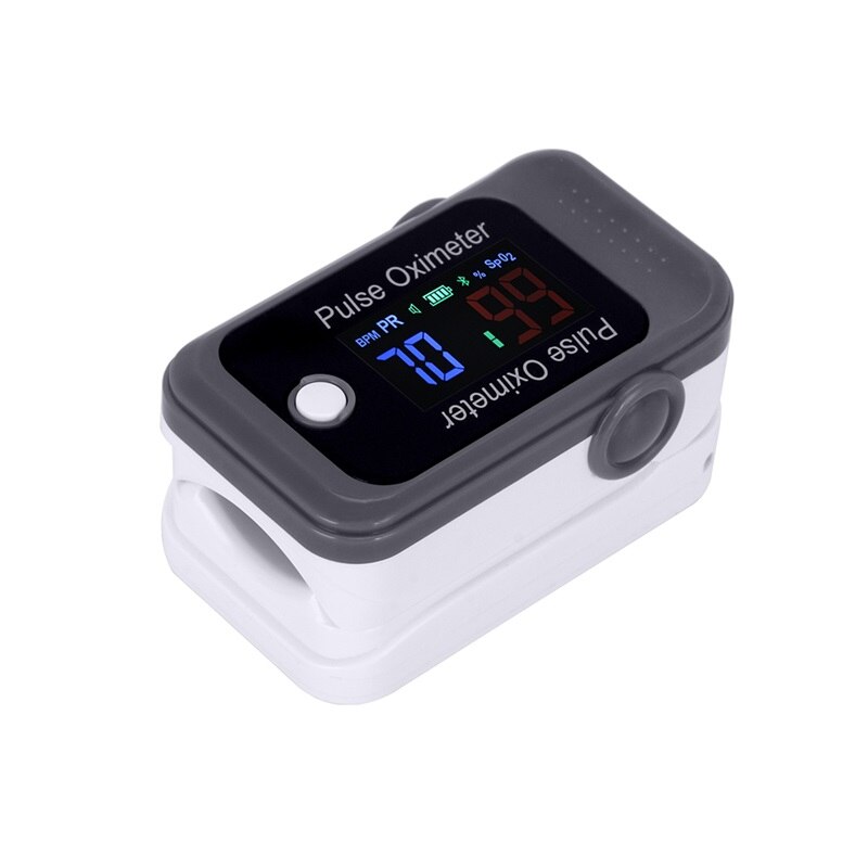 OLIECO Draagbare Mini Android iOS Bluetooth Vinger Pulsoximeter Blood Oxygen Sturation Meter SPO2 PR Saturatiemeter Monitor Kerst: Meter Grey