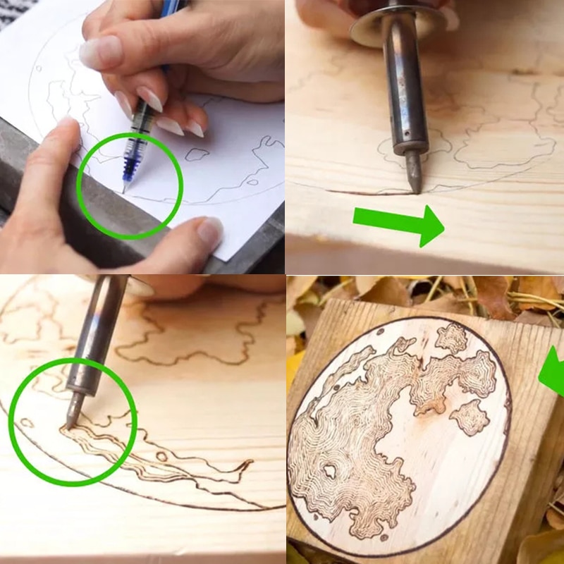 7/26/28Pcs/Set EU/US/UK 110-220V Pyrography Tools Set Wood Carved Pyrography Electric Iron For Engraving Craft Soldering Pen