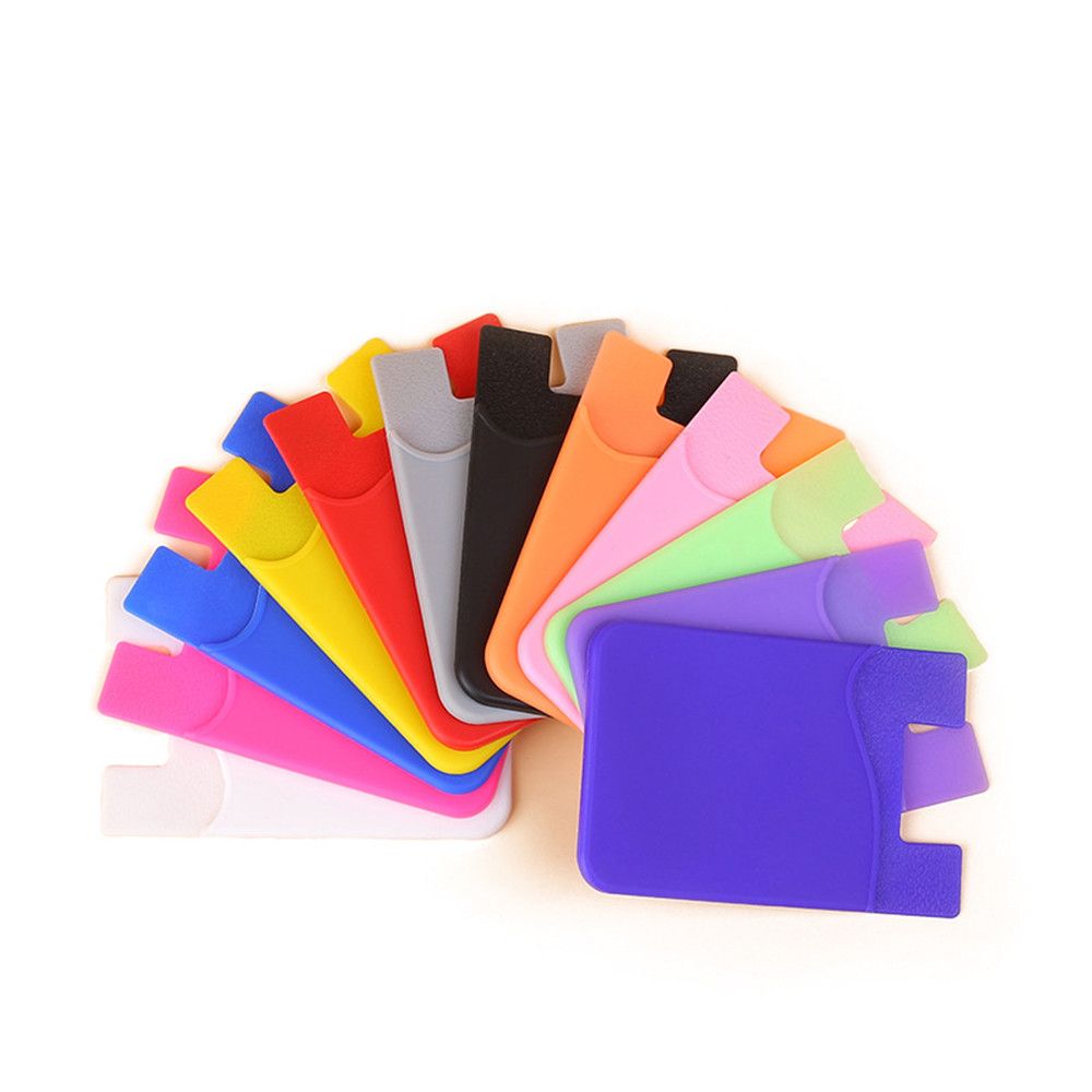 2 szt. Silikonowa oprawka na karty samoprzylepna obudowa na telefon komórkowy futerał na kartę kredytową naklejka karta bankowa ochraniacz artykuły biurowe
