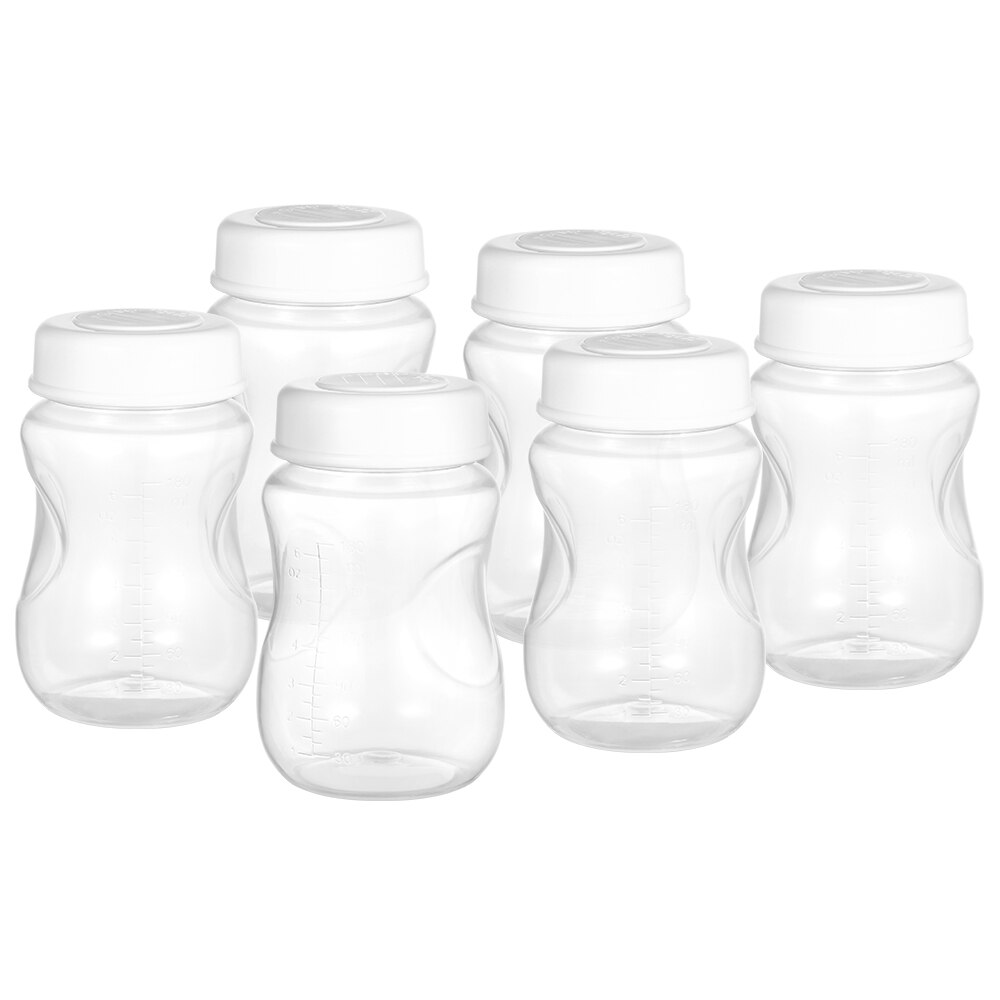 8 Stks/partij 180Ml Draagbare Moedermelk Flessen Met Lekvrij Deksel Brede Hals Moedermelk Verzamelen Storage Fles Voor Home Reizen: 6pcs