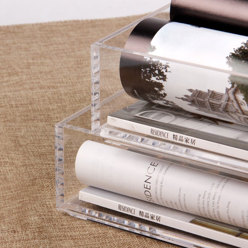 single acrylic transparent magazine file tray office desk document organizer