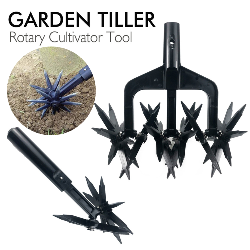 2 in 1 Attrezzatura agricola aeratore per prato Scarificatore per terreno da giardino Giardinaggio rotante timone Coltivatore Attrezzi agricoli giardino Prato squartatore