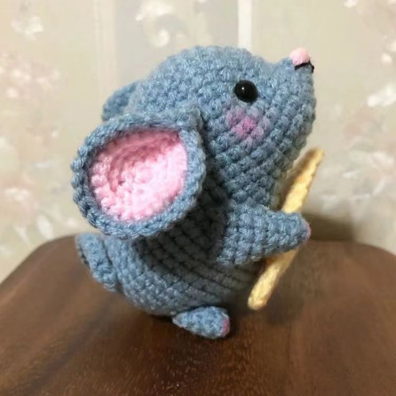 Tricot fait à la main bricolage artisanat souris poupée de dessin animé porte-clés décoratif Kit de Crochet pour les débutants adultes apprendre au Crochet matériel Kit