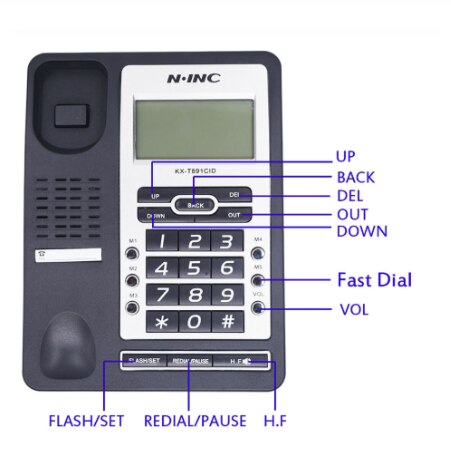 Office home phone caller ID hands-free call fixed phone landline black Office home phone caller ID hands-free call fixed phone