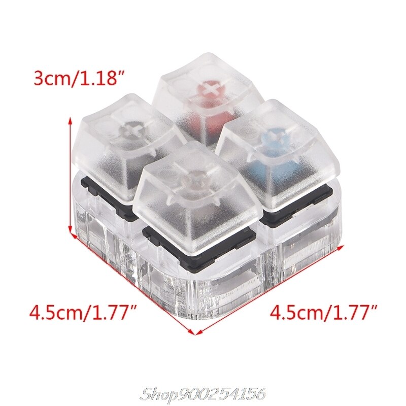 4 Key Caps Testing Tool Cherry MX Switches Keyboard Tester Kit Clear Keycaps Sampler PCB Mechanical Keyboard: 38