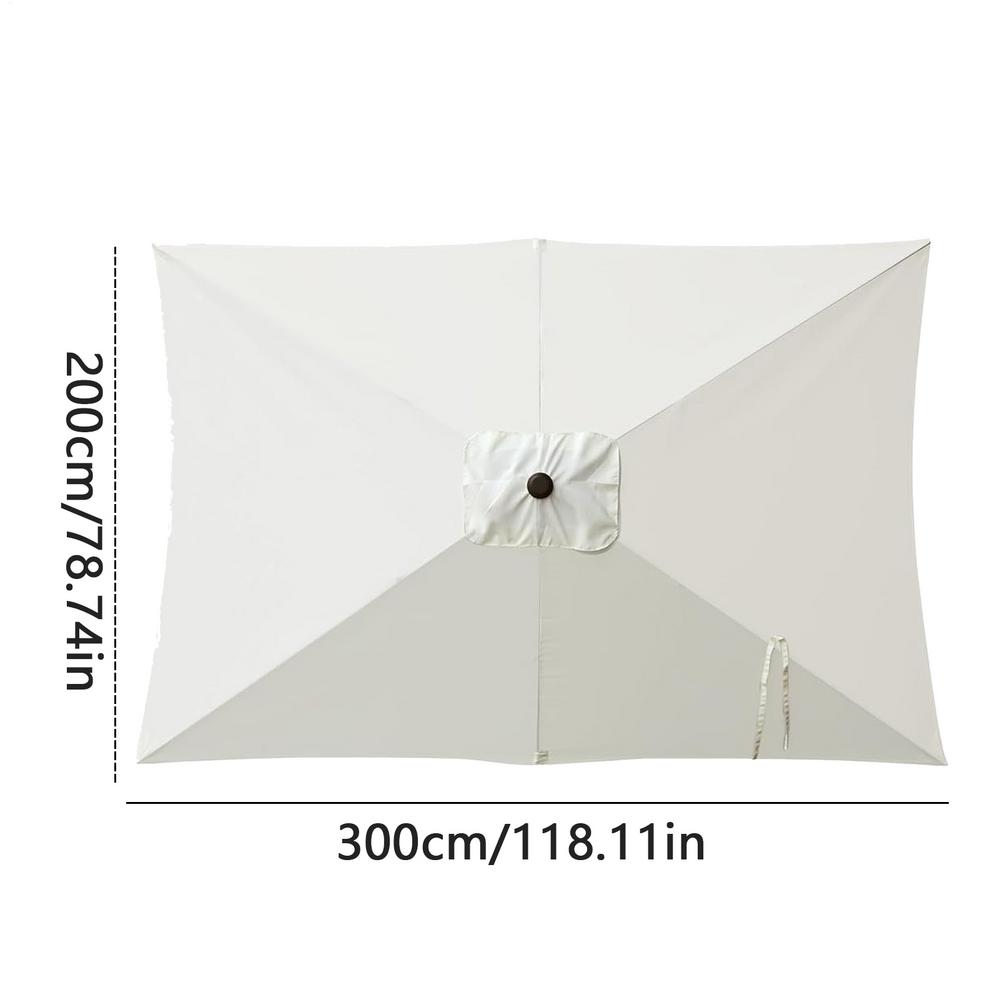 Udskiftningsparasolbaldakin 6.6 x 10ft terrasseparasol udskiftningsbaldakin kraftig udkragende parasoltop til terrasse i baghaven &: Beige