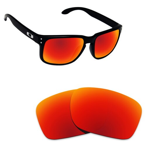 ToughAsNails Polarized Replacement Lenses for Oakley Holbrook Mix Frame - Varieties: Fire Red Mirrored