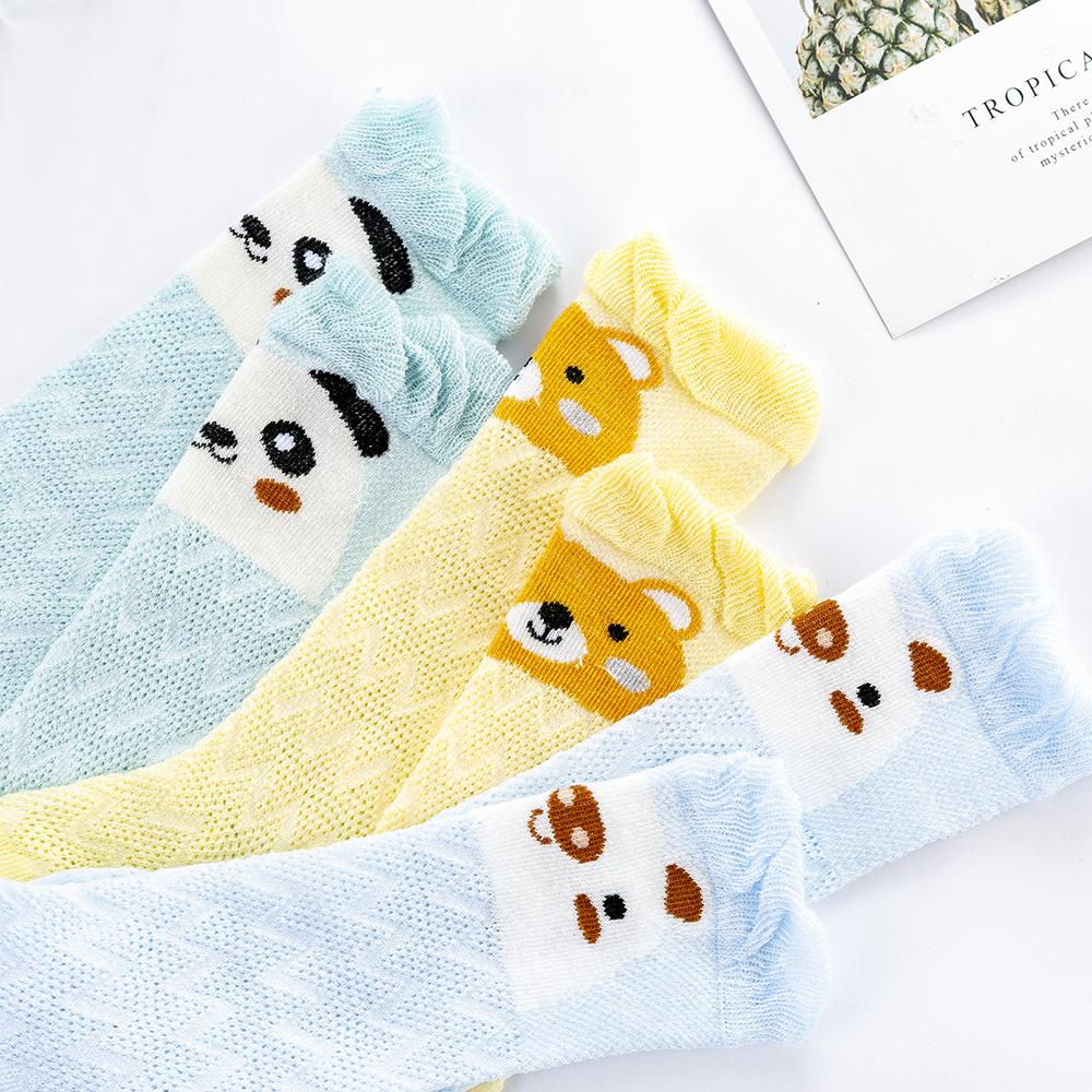 3 pares/lote 0-2y meias de bebê verão algodão animal urso crianças meias meninas malha bonito recém-nascido meias