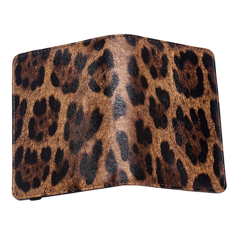 Brown Leopard complex passport cover with bandage waterproof passport holder Built in RFID Blocking Protect personal information