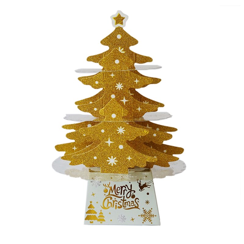 Décor de sapin de noël pratique à faire soi-même, bureau de noël, maison de Village de neige, décoration de noël pour la maison: Or