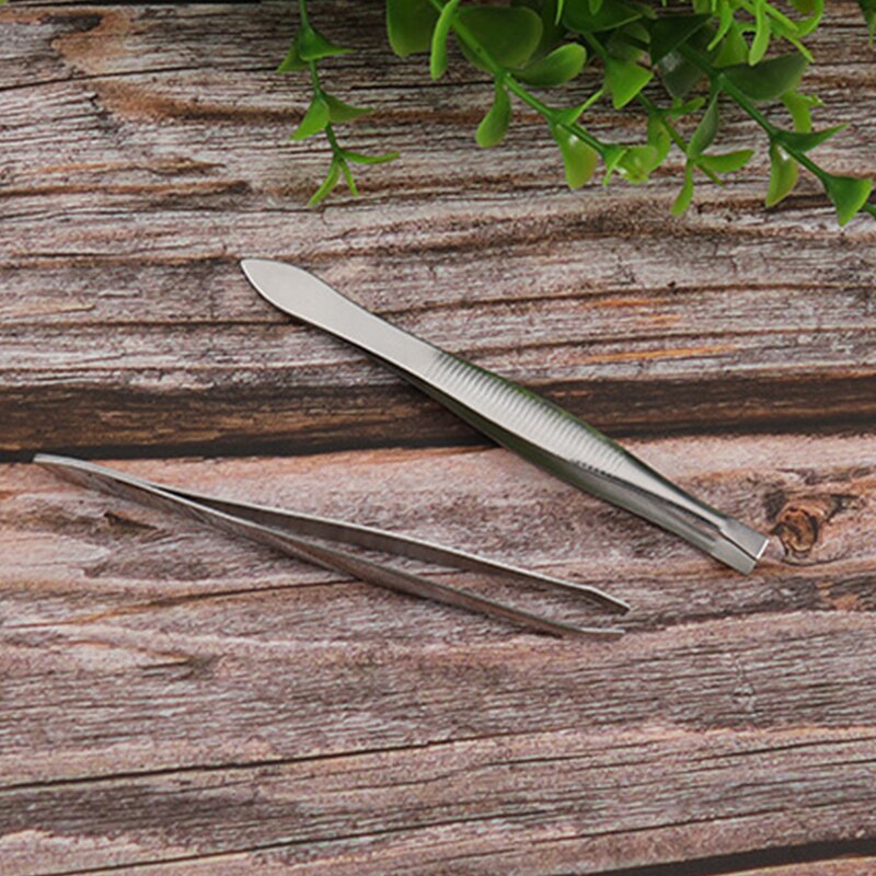 Pinza de acero inoxidable para depilación de cejas, pinzas de maquillaje para eliminar el vello facial