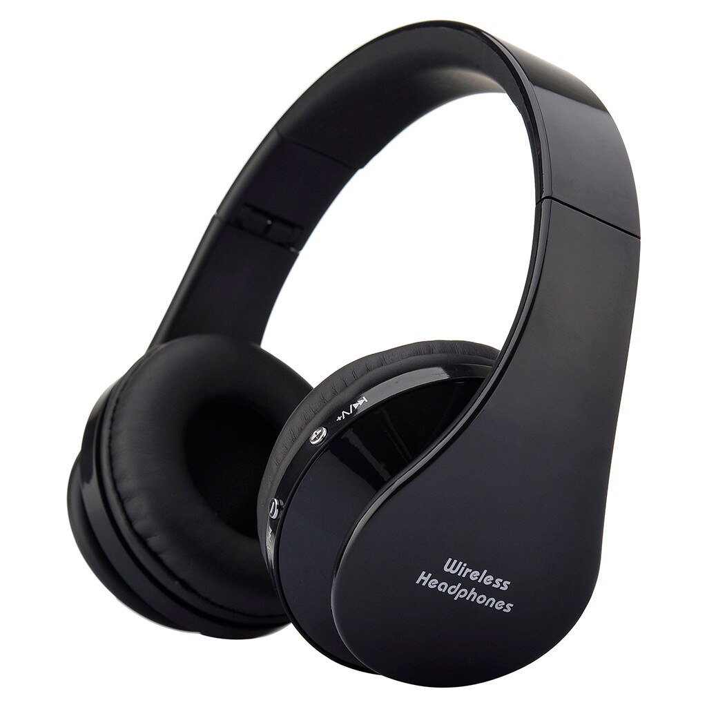 VOBERRY Kubite pliable avec micro pliable sans fil Bluetooth écouteur casque stéréo pour téléphone intelligent Bluetooth téléphone tête: BK
