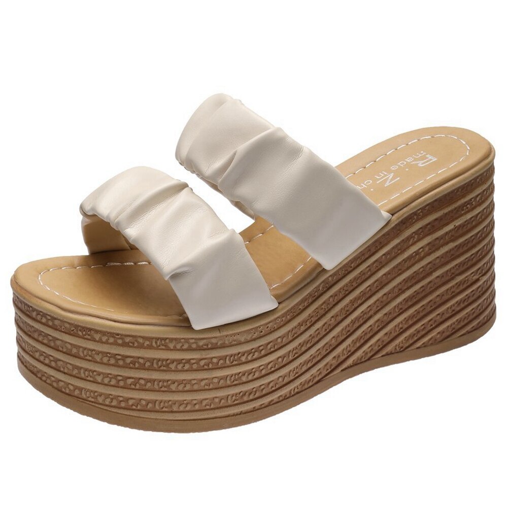 Karinluna kil högklackat sommar tofflor kvinna skor slip on platform ins skor dam tofflor