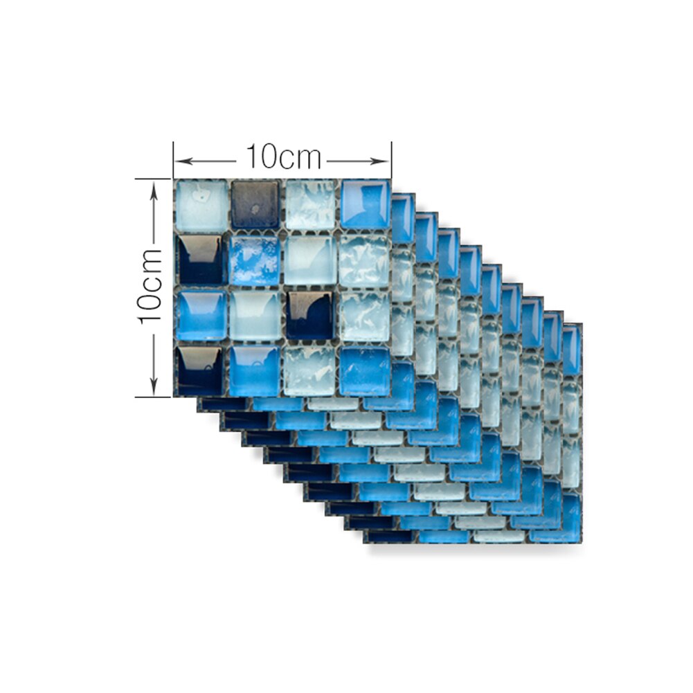10pcs/set DIY Waterproof Floor Decor PVC Anti-collision Tile Stickers Decal Mosaic Thickened Wall Tile Stickers: F