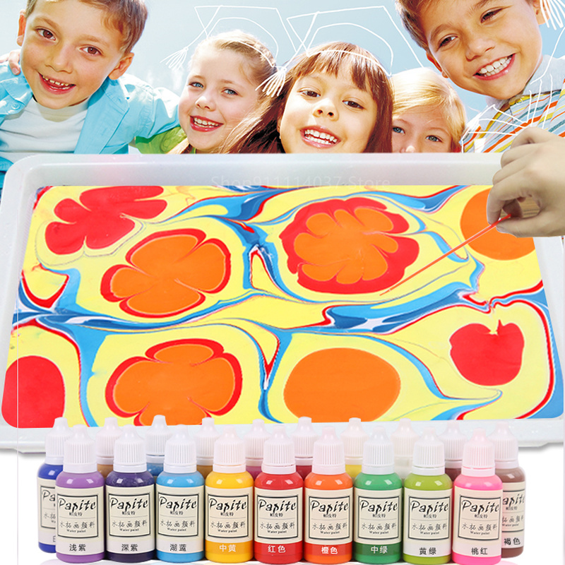 50ML Water Transfer Painting DIY Painting On Water Drawing Floating Paint Doodle Pigment Marbling Painting Water Drawing Tools