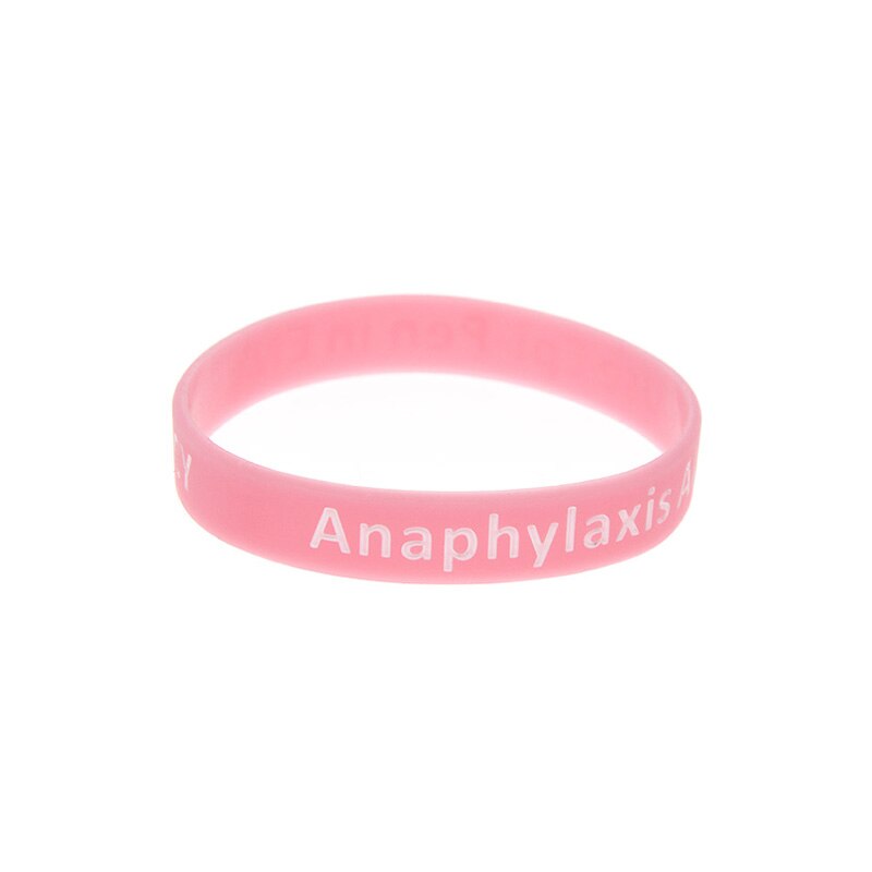 OBH 50pz Impresso Anafilassi mettere in guardia Braccialetto in silicone 5 Colori Formato Adulto