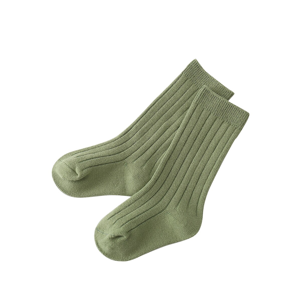 Baby Kids Meisjes Solid Gebreide Sokken Peuter Kinderen Jongens Meisjes Katoen Zachte Stretch Leuke Herfst Sokken Been Warmer 1-8Y: green / 1-3Y