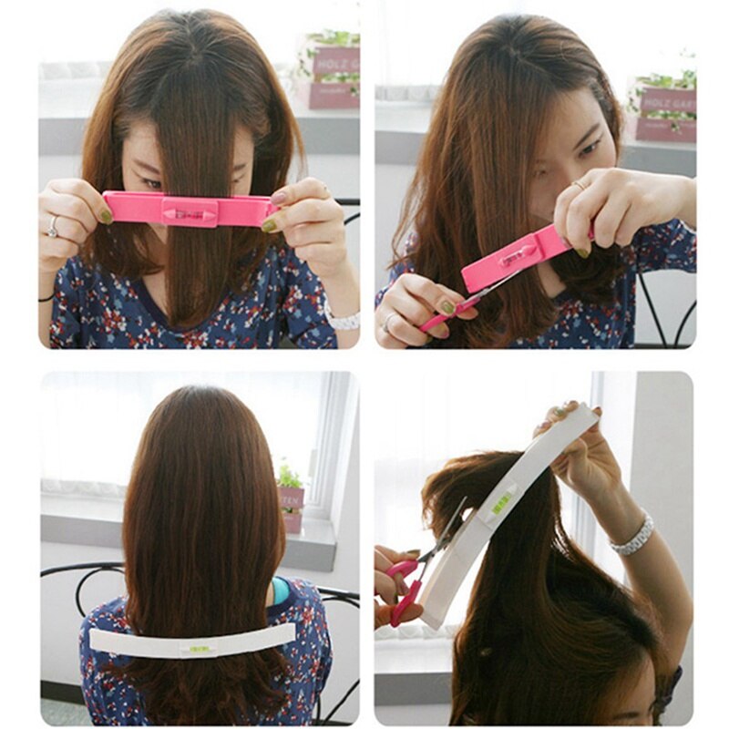 Bricolage femmes tondeuse à cheveux frange coupe outil tondeuse peigne Guide pour mignon cheveux Bang niveau règle cheveux accessoires