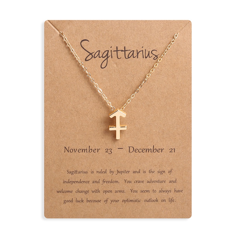 Collier pendentif signe du zodiaque pour hommes et femmes, horoscope, bélier, lion, 12 constellations, bijoux pour enfants, de Noël, directe: Couleur jaune clair