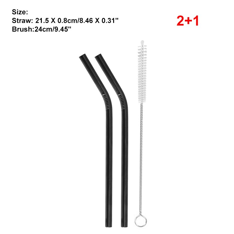 Pailles en métal réutilisables, 1, 4, 6, 8 pièces, en acier inoxydable, avec brosse de nettoyage, accessoires pour tasses et bars: 12