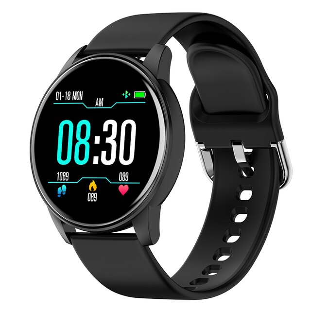 ZL01 Clever Uhr Männer Nachricht Erinnerung Sport Smartwatch Frauen Schlaf Herz Bewertung Monitor Uhren Für IOS Android Xiaomi: Schwarz