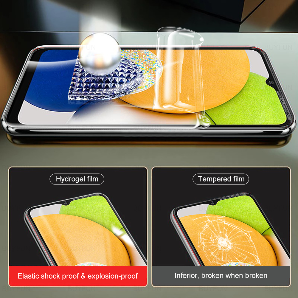 4in1 Hydrogel Film Camera Voor Samsung Galaxy A03 A03s Screen Camera Voor Samsung Galaxy A03 Core Volledige Beschermende Geen Glas cover