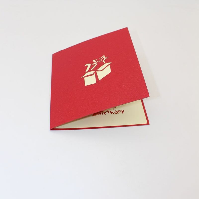 E8BD Handmade 3D Pop Up Cat Hidden In Box Greeting Card With Envelope Invitation Birthday Christmas Wedding Party Decoration