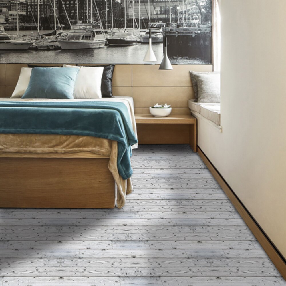 20X300Cm Retro Zelfklevende Pvc Vloer Roll Vintage Baksteen Lijn Patroon Diy Hotel Slaapkamer Grond Decal Floor sticker