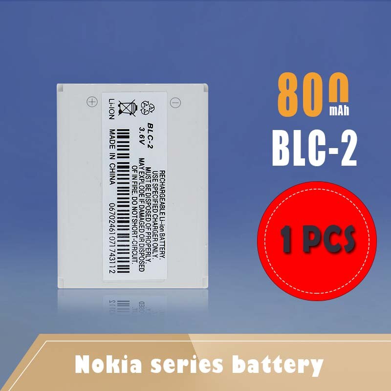 1Pc 800Mah BLC-2 Blc 2 Batterijen Voor Nokia 3310 3315 3330 6800 6650 3530 3410 3510 5510 3335 3686 Mobiele Telefoon Vervanging Mobiele