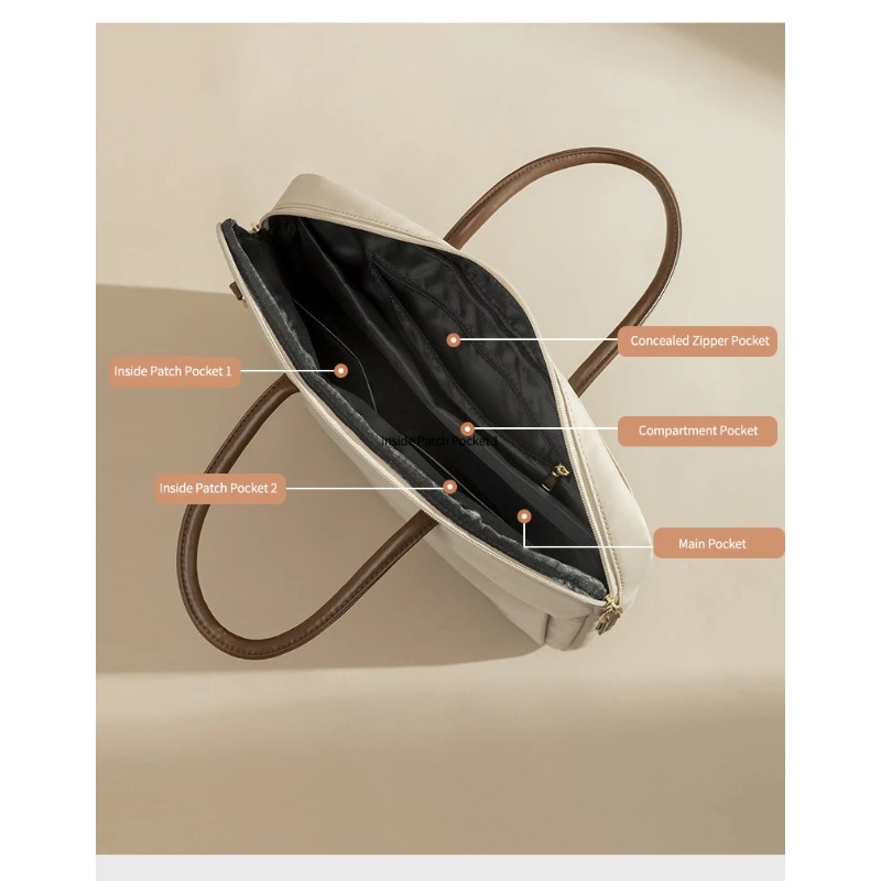 Bolso para ordenador portátil de 16 pulgadas para mujer, bolso para ir al trabajo informal y de 2025, maletín de negocios de color sólido