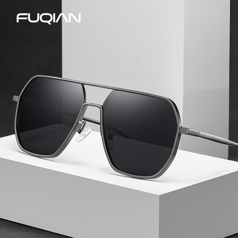 Óculos de sol fotocromáticos de metal de luxo masculino feminino moda polarizada óculos de sol elegante camaleão anti-reflexo óculos de condução uv400